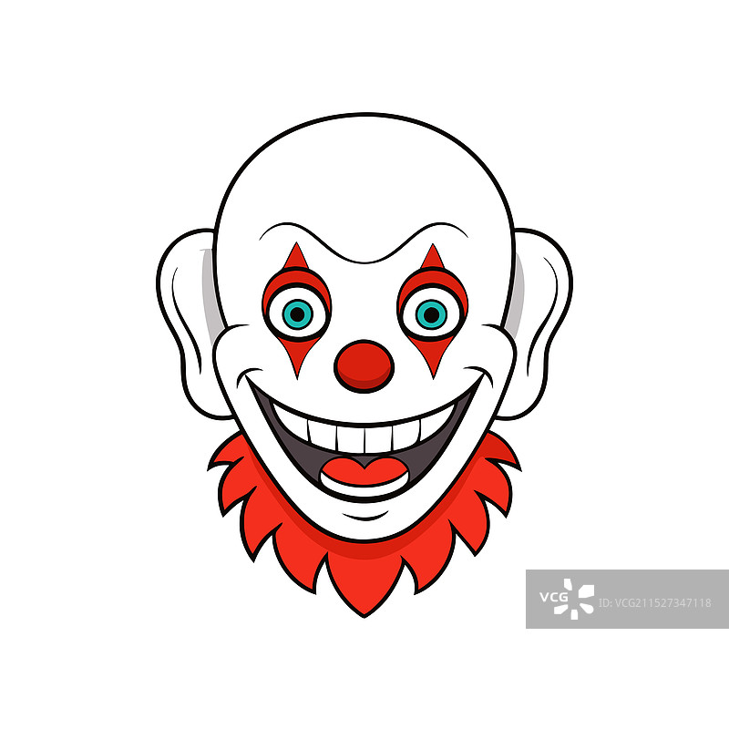 恐怖小丑脸部特写图片素材