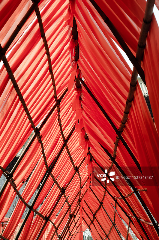 景区红色的棚子图片素材