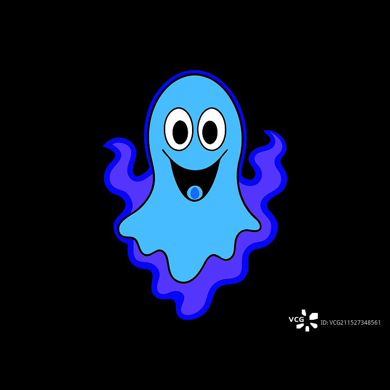 黑色背景上的蓝色烟雾霓虹幽灵奇幻设计图片素材