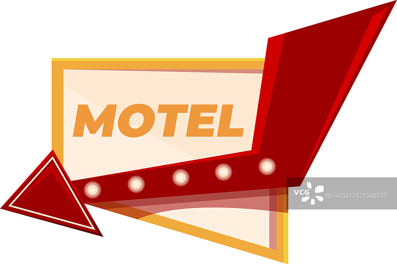 指示汽车旅馆的复古霓虹灯标志图片素材