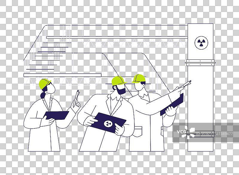 核电安全检查员抽象概念图片素材