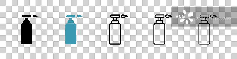 白色背景上的喷灯图标集图片素材