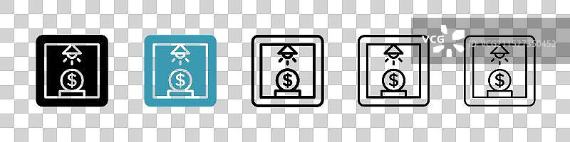 白色背景上的企业孵化器图标集图片素材