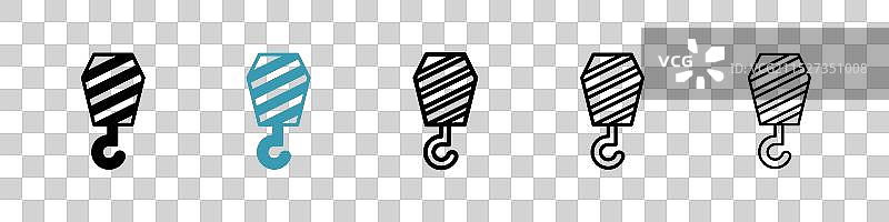 白色背景上的起重机图标集图片素材