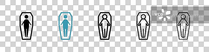 白色背景上的死亡图标集图片素材