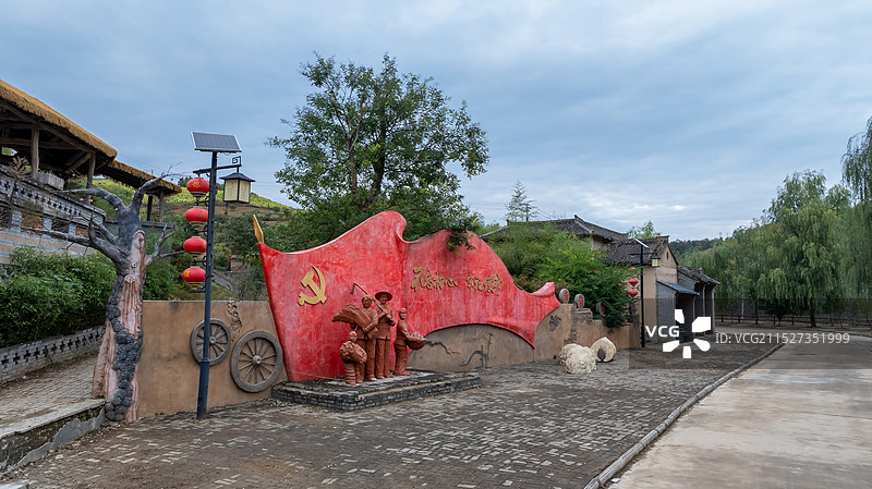 农村党建丰收背景广场图片素材