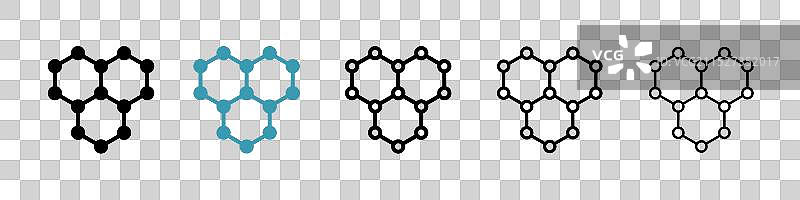白色背景上的石墨烯图标集图片素材