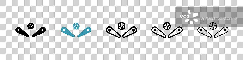 白色背景上的弹珠机图标集图片素材