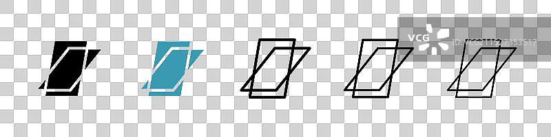 白色背景上的屋顶窗户图标集图片素材