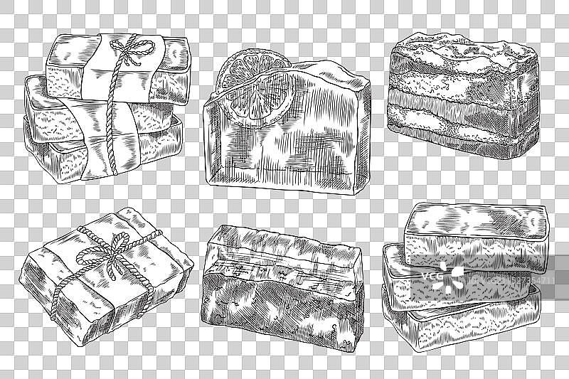 手工皂素描图片素材