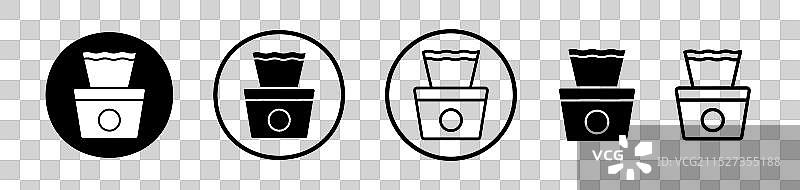 白色背景上的婴儿湿巾图标集图片素材