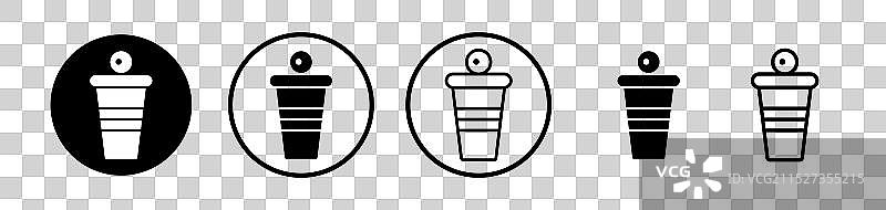 白色背景上的啤酒乒乓球图标集图片素材