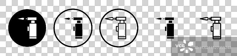 白色背景上的喷灯图标集图片素材