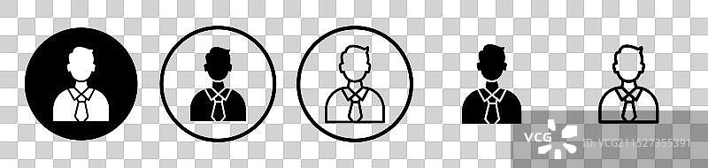 白色背景上的商人图标集图片素材