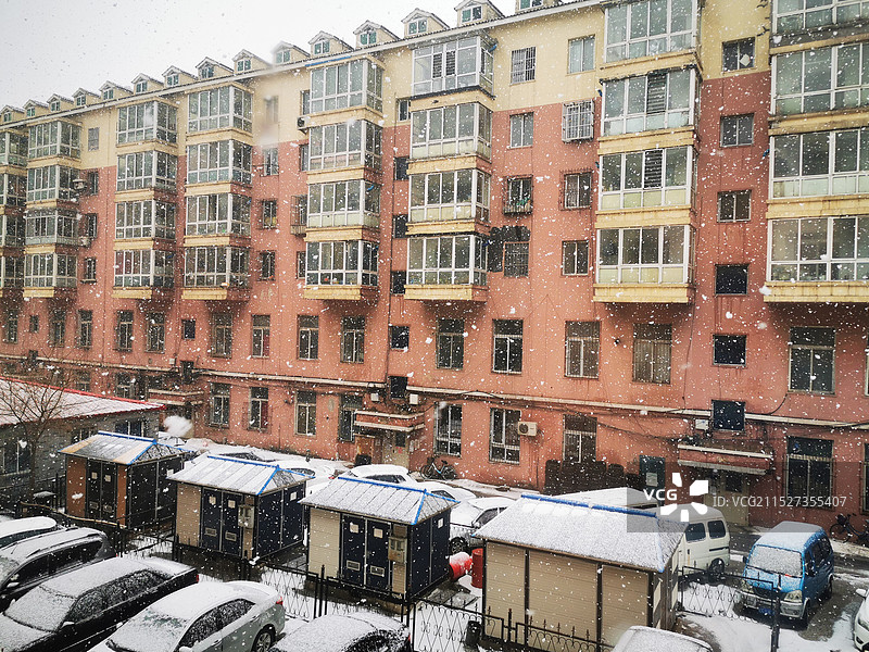 住宅小区北方雪景图片素材