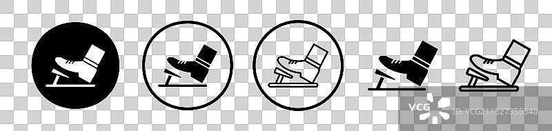 白色背景上的汽车踏板图标集图片素材