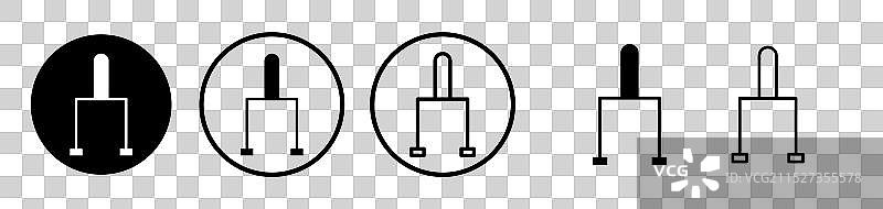 白色背景上的断路器图标集图片素材