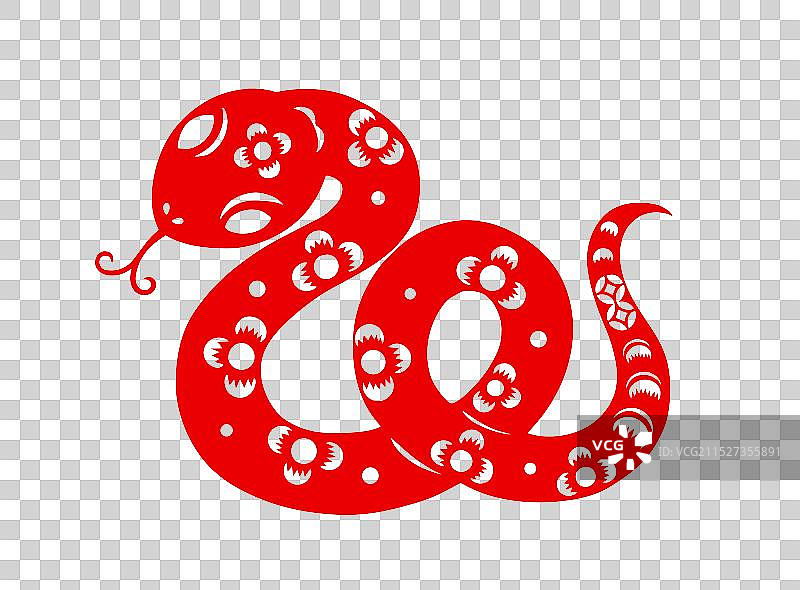 蛇年新年传统剪纸元素图片素材