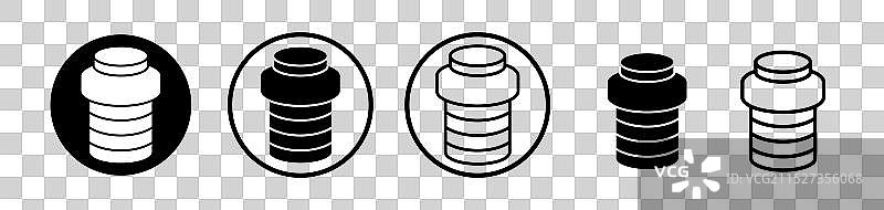 白色背景上的软木塞葡萄酒图标图片素材