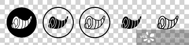 白色背景上的丰饶角图标集图片素材