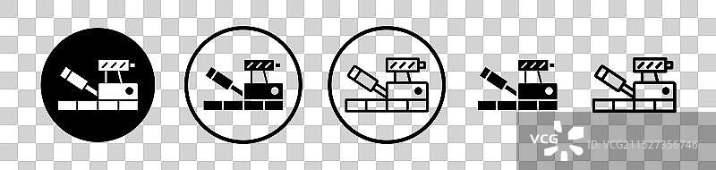 白色背景上的地板打磨机图标图片素材