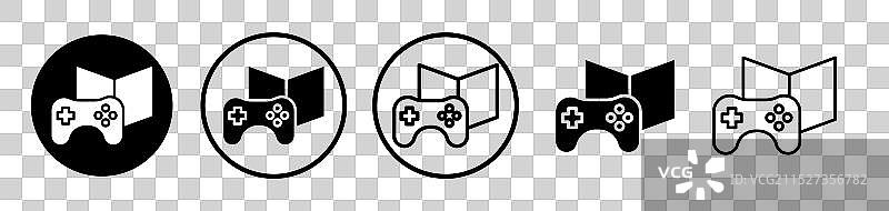 白色背景上的游戏式学习图标集图片素材