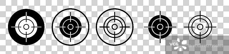 白色背景上的枪靶图标集图片素材