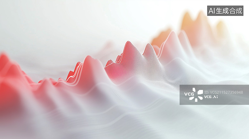 【AI数字艺术】抽象色彩线条科技感山脉图片素材