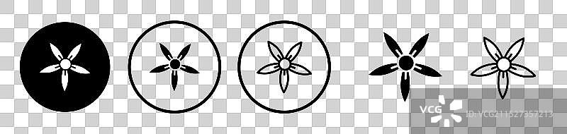 白色背景上的金丝桃图标集图片素材