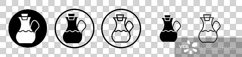 白色背景上的按摩精油图标集图片素材