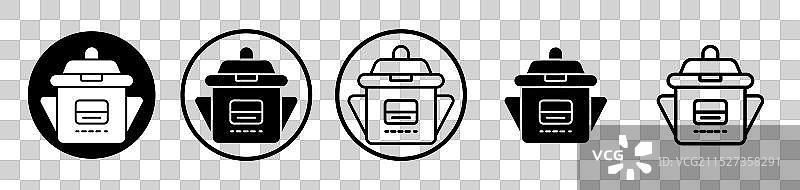 白色背景上的压力锅图标集图片素材