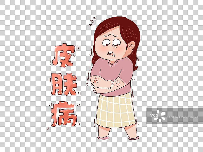 患皮肤病抓痒的女人图片素材