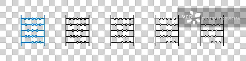 白色背景上的一组算盘图标图片素材