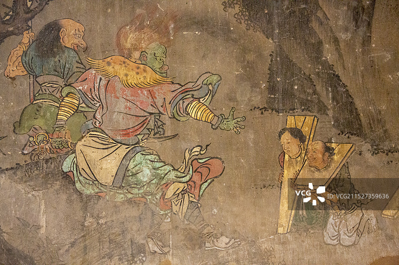 新绛县阳王稷益庙明代壁画图片素材