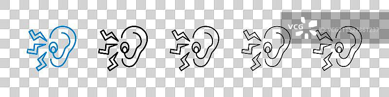 中耳炎图标集图片素材