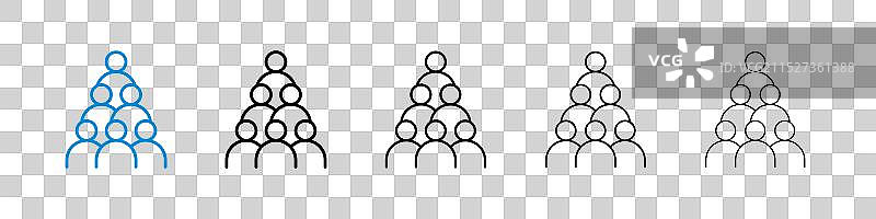 白色背景上的庞氏骗局图标集图片素材