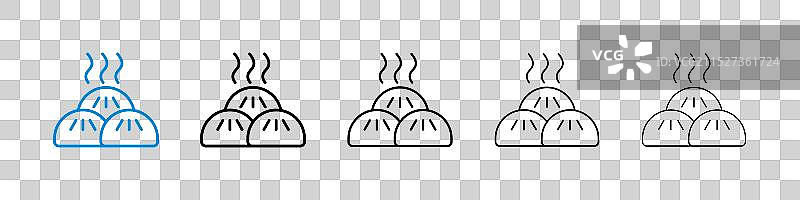 白色背景上的馒头图标集图片素材