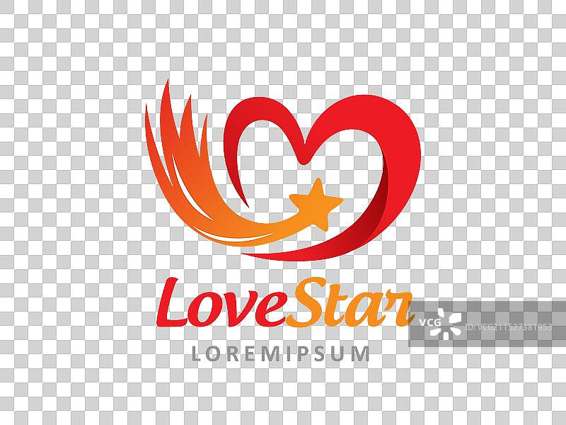 爱与星星标志符号或图标模板图片素材