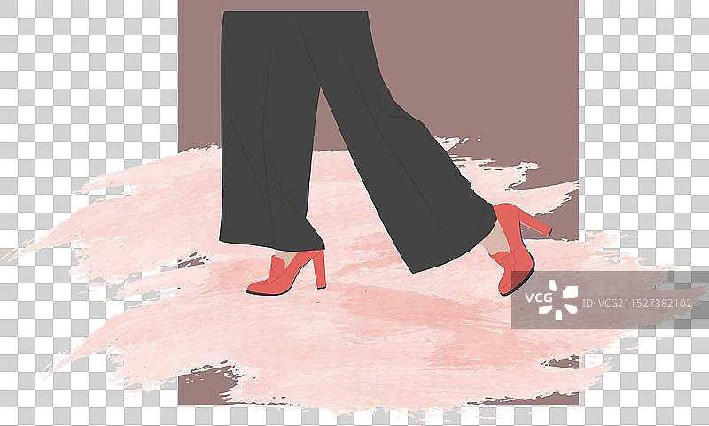 一位穿着时尚黑色的裤子的女性图片素材