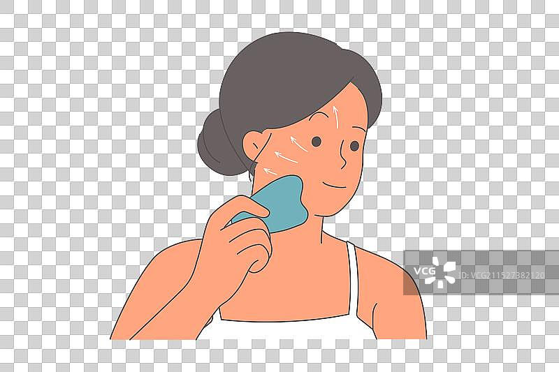 女人做面部按摩以恢复活力图片素材