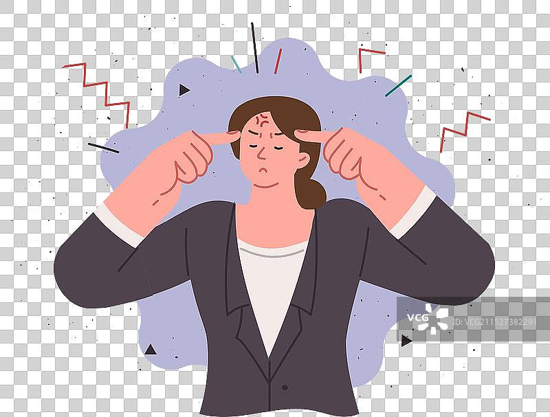 感到头痛和偏头痛的商务女人图片素材
