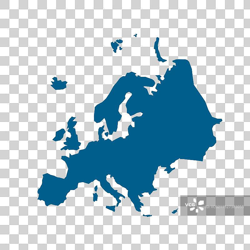 欧洲轮廓地图图片素材