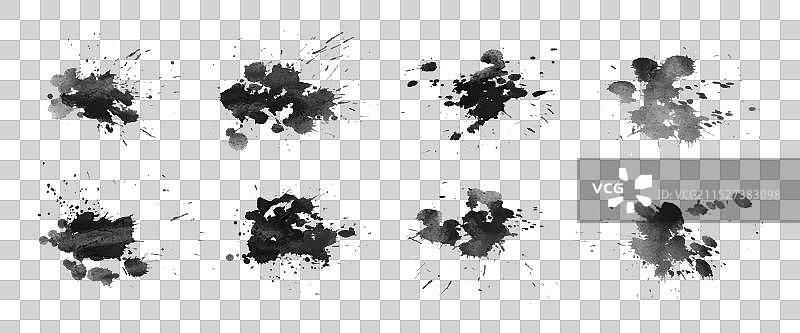各种黑色油漆飞溅墨滴素材图片素材