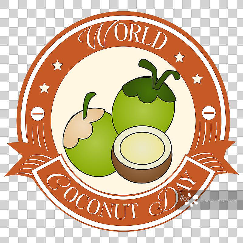 世界椰子日标志和徽章图片素材