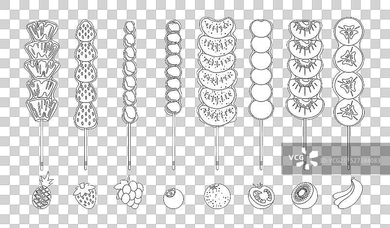 黑白冰糖葫芦图片素材
