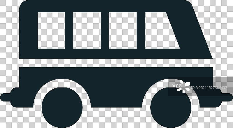 夏季旅行露营车黑色轮廓图片素材