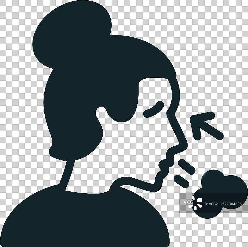 咳嗽生病女人简约图标图片素材