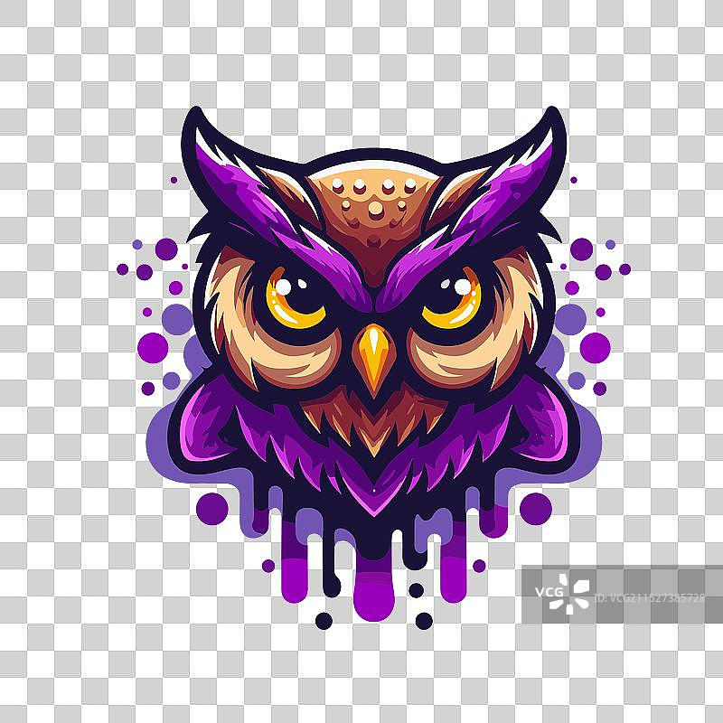 紫色猫头鹰头像设计图片素材