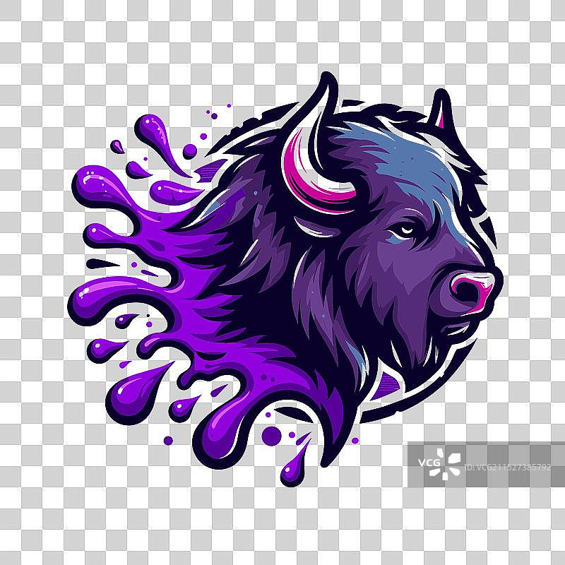 紫色设计野牛头 3图片素材