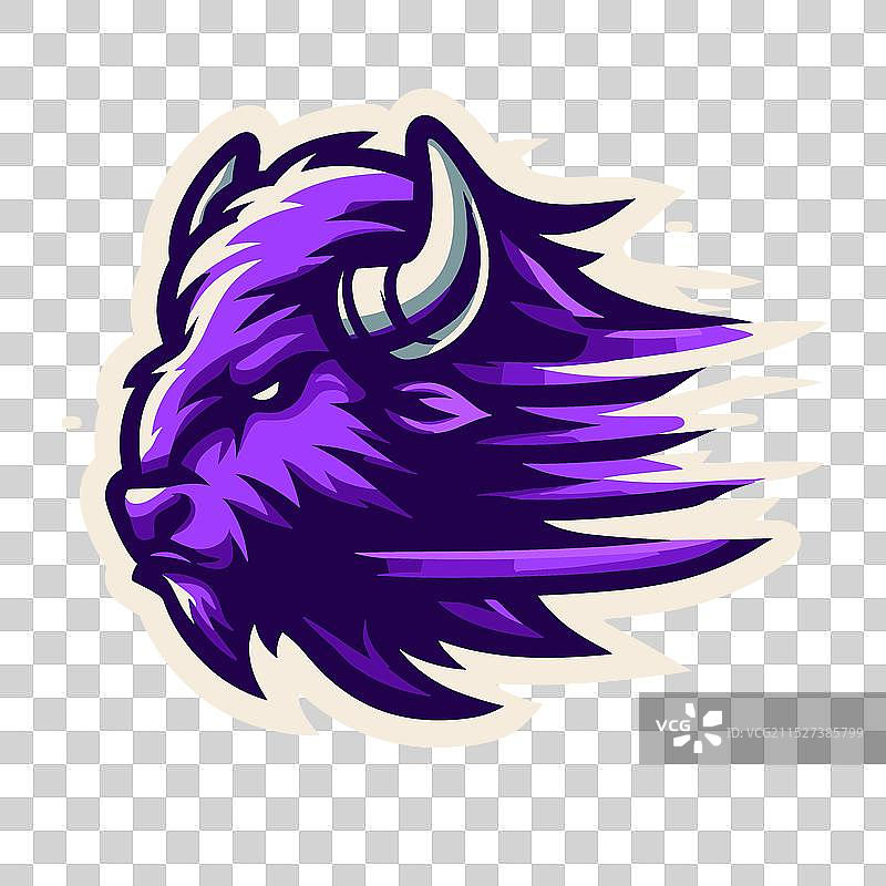 紫色图案野牛头 4图片素材